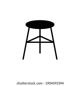 bar stool icon solid style vector for your web design