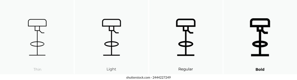 bar stool icon. Thin, Light Regular And Bold style design isolated on white background