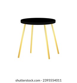 Bar Stool Isolated On White Background. The Chair Vector Illustration. The Chair Furniture. living room Furniture. Doodle art