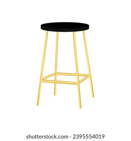 Bar-Stuhl einzeln auf weißem Hintergrund. Die Chair-Vektorgrafik. Das Mobiliar des Vorsitzenden. Wohnzimmer Möbel. Doodle Art