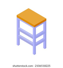 Bar stool isometric on a background