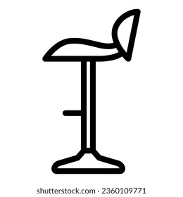 Bar stool line icon, Bartenders Day concept, Furniture sign on white background, Bar chair icon in outline style for mobile concept and web design. Vector graphics