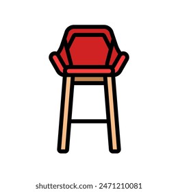 bar stool outdoor furniture color icon vector. bar stool outdoor furniture sign. isolated symbol illustration