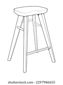 Bar stool perfect linear icon. Line art customizable illustration. Night club, drinking establishment, pub furniture. Vector isolated outline drawing. 