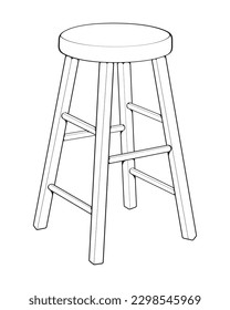 Bar stool perfect linear icon. Line art customizable illustration. Night club, drinking establishment, pub furniture. Vector isolated outline drawing. 