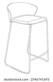 Bar stool perfect linear icon. Line art customizable illustration. Night club, drinking establishment, pub furniture. Vector isolated outline drawing