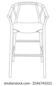 Bar stool perfect linear icon. Line art customizable illustration. Night club, drinking establishment, pub furniture. Vector isolated outline drawing