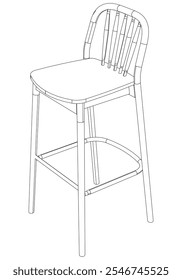 Bar stool perfect linear icon. Line art customizable illustration. Night club, drinking establishment, pub furniture. Vector isolated outline drawing