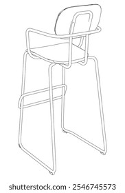 Bar stool perfect linear icon. Line art customizable illustration. Night club, drinking establishment, pub furniture. Vector isolated outline drawing