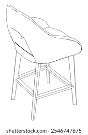 Bar stool perfect linear icon. Line art customizable illustration. Night club, drinking establishment, pub furniture. Vector isolated outline drawing