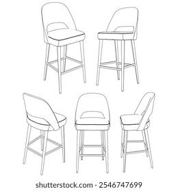 Bar stool perfect linear icon. Line art customizable illustration. Night club, drinking establishment, pub furniture. Vector isolated outline drawing