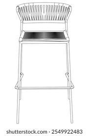 Bar stool perfect linear icon. Line art customizable illustration. Night club, drinking establishment, pub furniture. Vector isolated outline drawing