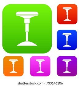 Bar stool set icon color in flat style isolated on white. Collection sings vector illustration