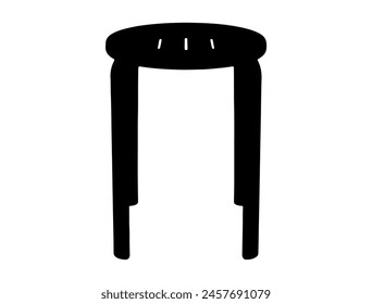 Bar stool silhouette vector art
