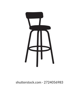 Barhocker Silhouette, Vektorgrafik, weißer Hintergrund