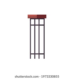 Bar stool with steel legs flat icon on white background vector illustration