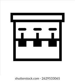 Bar stool stickerobject icon design black and white with bold outline 
