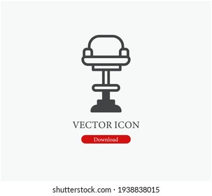 Bar stool vector icon.  Editable stroke. Linear style sign for use on web design and mobile apps, logo. Symbol illustration. Pixel vector graphics - Vector