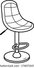 Bar stool. Vector outline icon.
