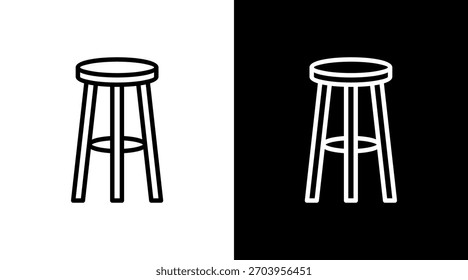 Diseño de conjunto de iconos blancos de taburete de bar