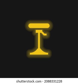 Bar Stool yellow glowing neon icon