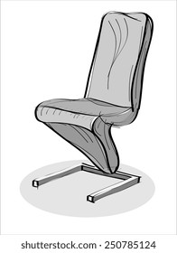 Bar stools- hands sketch vector illustration