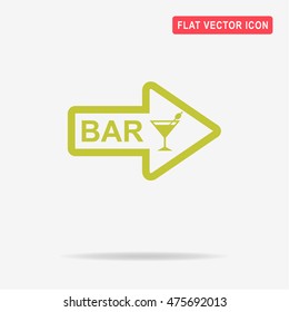 Bar street signboard icon. Vector concept illustration for design.