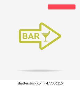 Bar street signboard icon. Vector concept illustration for design.