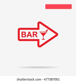 Bar street signboard icon. Vector concept illustration for design.