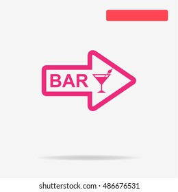 Bar street signboard icon. Vector concept illustration for design.
