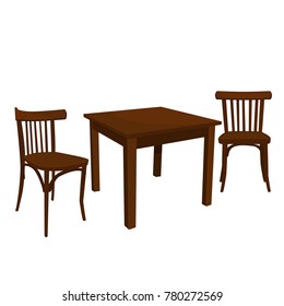 Bar table anda chair cartoon 