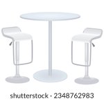 Bar table and chairs. vector illustration