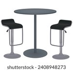 Bar table and chairs. vector illustration