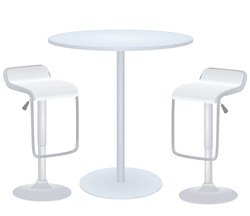 Bar Table And Chairs. Vector Illustration