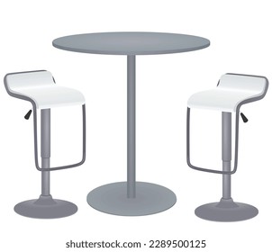 Bar table and chairs. vector illustration