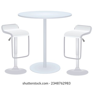 Bar table and chairs. vector illustration