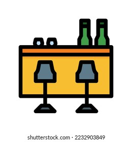 Bar table icon with lineal color style vector
