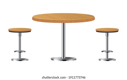 Bar table with two chairs vector illustration isolated on white