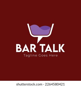 Bar Talk Logo Design Template with liquid and bubble chat. Perfect for business, company, mobile, app, restaurant, etc