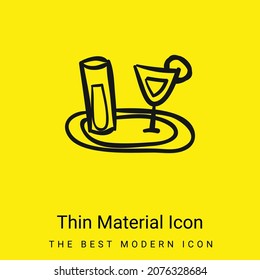 Bar Tray With Hand Drawn Drinks Glasses minimal bright yellow material icon