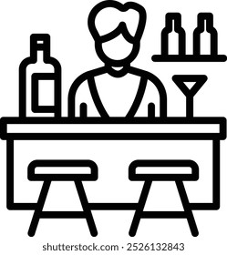 Bar vector icon can be used for Hotel Services