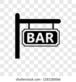 Bar vector icon isolated on transparent background, Bar logo concept