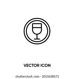 Bar vector icon. Modern, simple flat vector illustration for website or mobile app.Bar and wine glass symbol, logo illustration. Pixel perfect vector graphics