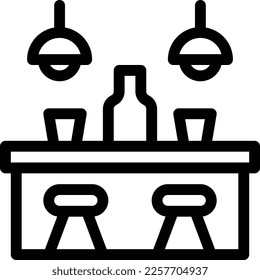 Bar-Vektorgrafik auf transparentem Hintergrund. Hochwertige Symbole. Dünne Vektorsymbole für Konzept und Grafikdesign. 

