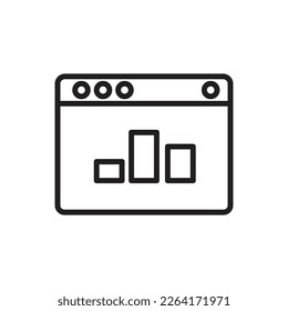 Ilustración del vector de iconos de esquema del sitio web de barras