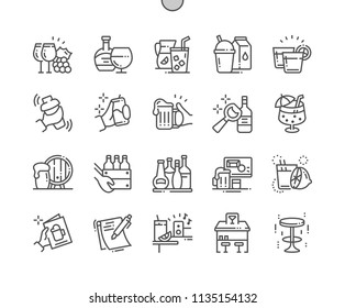 Bar Well-crafted Pixel Perfect Vector Thin Line Icons 30 2x Grid for Web Graphics and Apps. Simple Minimal Pictogram