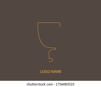 Bar or wine logo outline vector for your business. bar or glass icon for mobile concept and web apps design