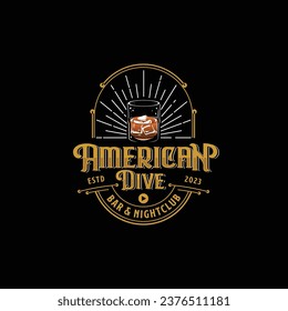 Plantilla de logotipo de American Dive Club Bar 2