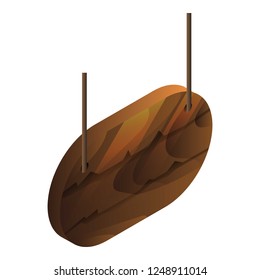 Bar wood panel icon. Isometric of bar wood panel vector icon for web design isolated on white background