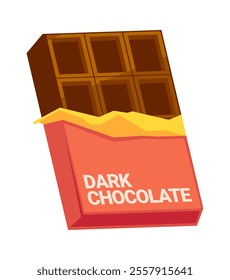 Bar of wrapped dark chocolate